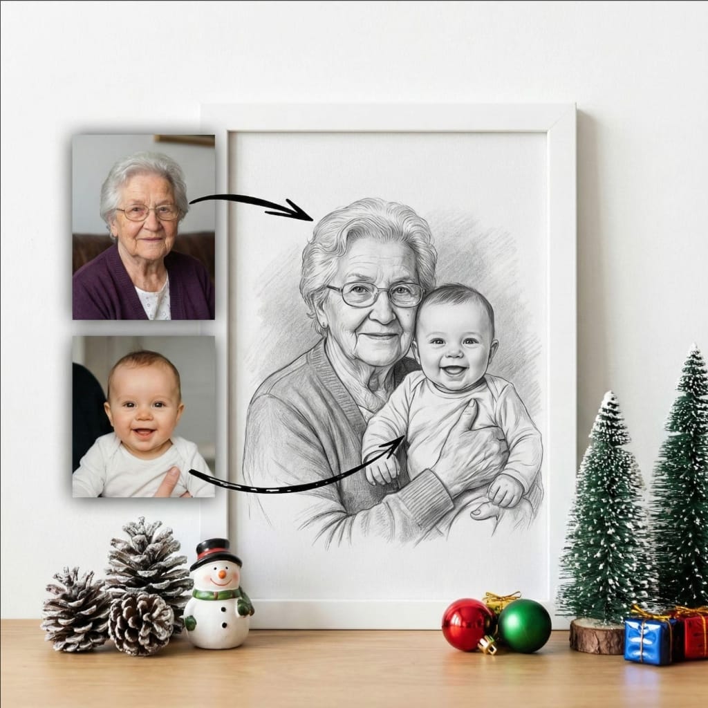AI photo with passed loved one - add deceased to family portrait free